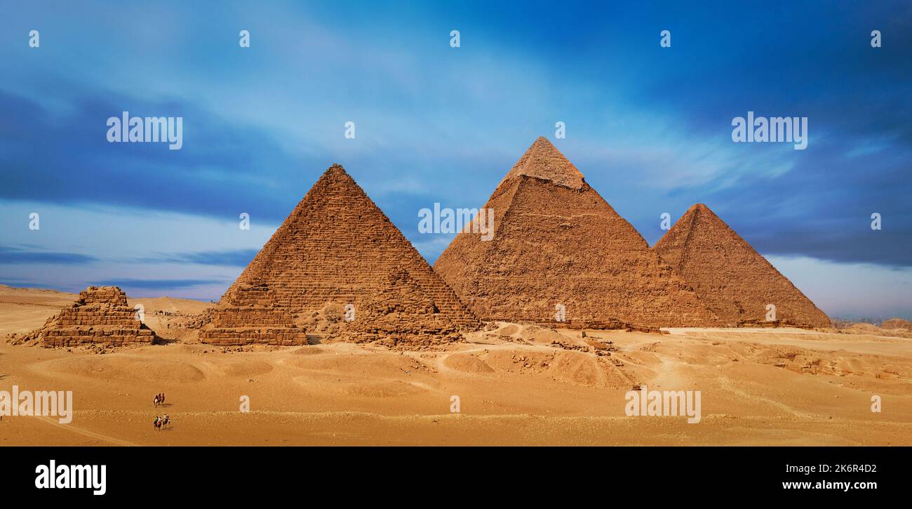 Die großen Pyramiden von Gizeh, Ägypten Stockfoto
