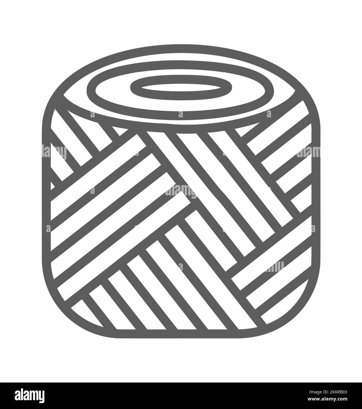 Garn Wolle, Kaschmir oder Acryl-Kugel zum Stricken Hobby. Wollkopf-Symbol für handgemachtes Geschäft Stock Vektor