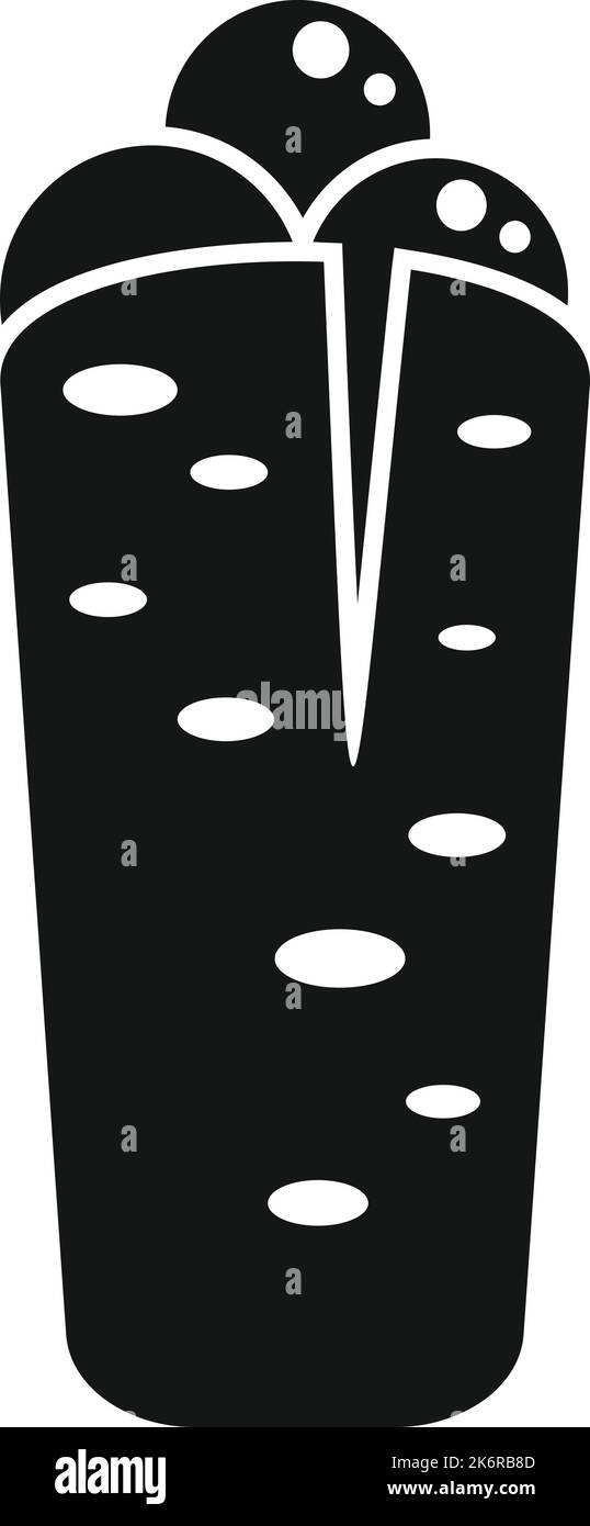 Falafel Wrap Symbol einfacher Vektor. Kochplatte. Vegane Gurke Stock Vektor