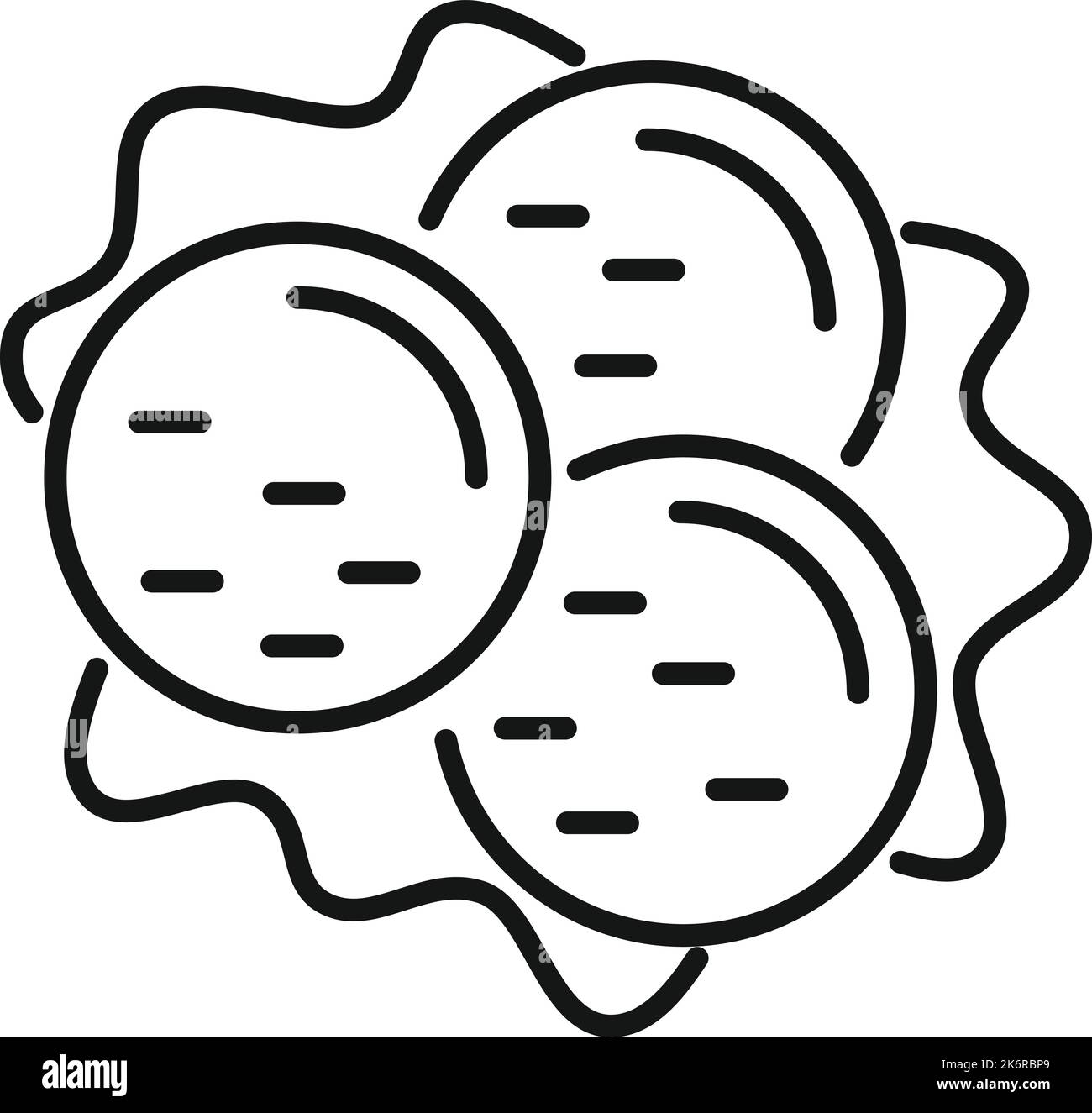 Draufsicht Falafel Symbol Umriss Vektor. Kochen von Speisen. Event-Feier Stock Vektor