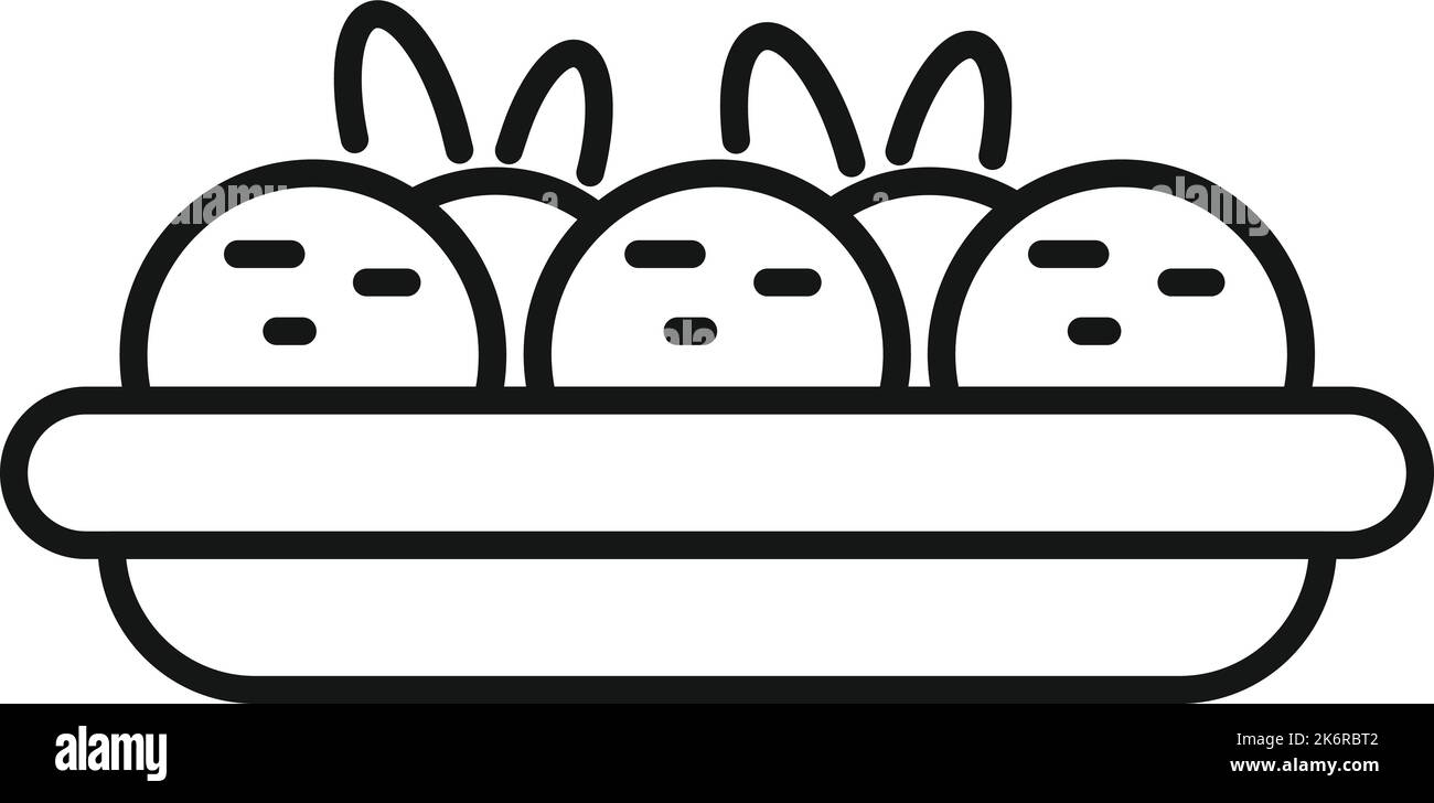 Kochen Falafel Symbol Umriss Vektor. Frische Ernährung. Vegane Pita Stock Vektor