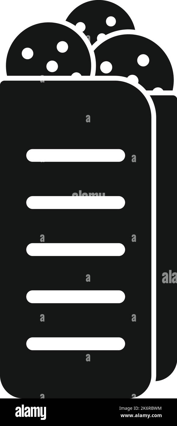 Falafel pita Symbol einfacher Vektor. Arabische Küche. Frische Tasche Stock Vektor