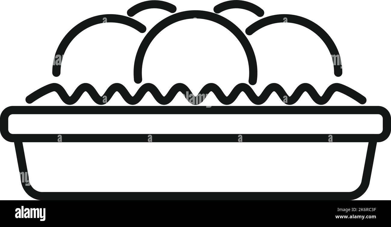 Arabisches Falafel-Symbol Umrissvektor. Kochplatte. Veganer Salat Stock Vektor