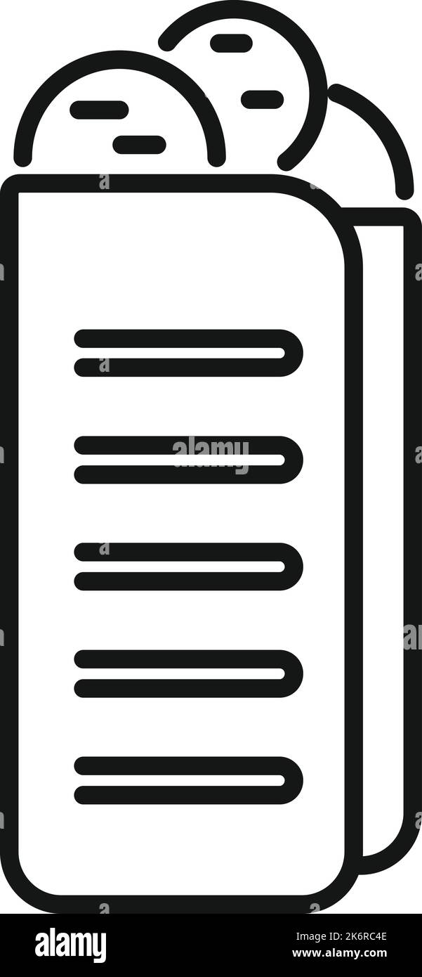 Falafel pita Symbol Umriss Vektor. Arabische Küche. Frische Tasche Stock Vektor