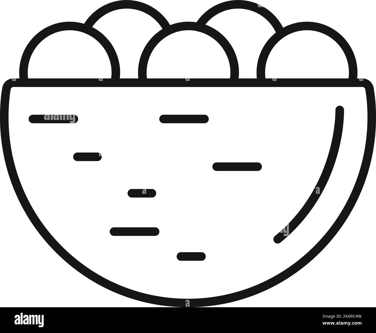 Umrissvektor für Falafel-Schüssel-Symbol. Israel kocht. Vegan frisch Stock Vektor