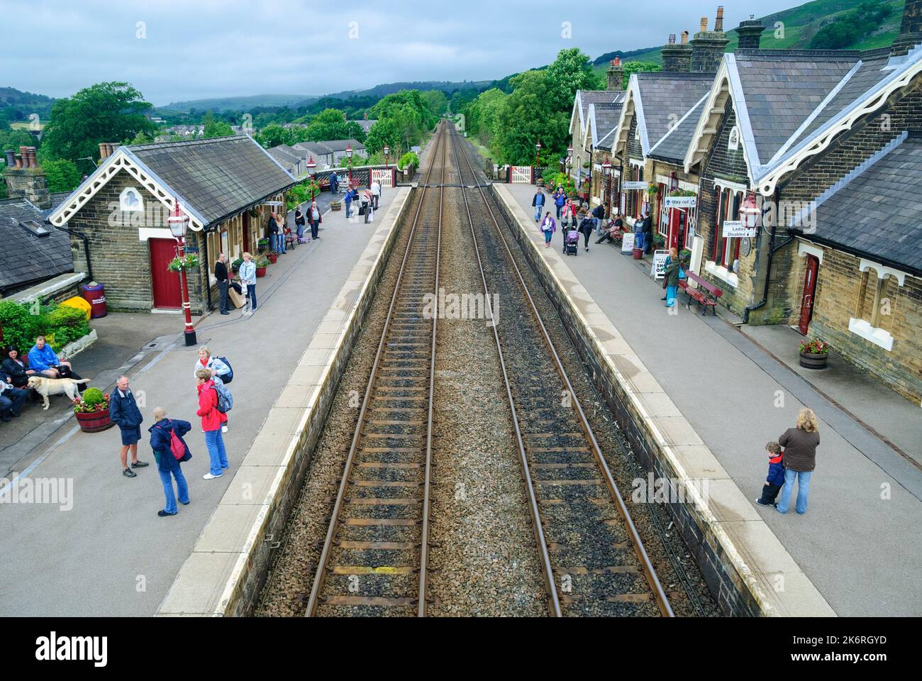 Appleby Bahnhof auf der Carlisle Linie, Cumbria, Großbritannien zu begleichen Stockfoto