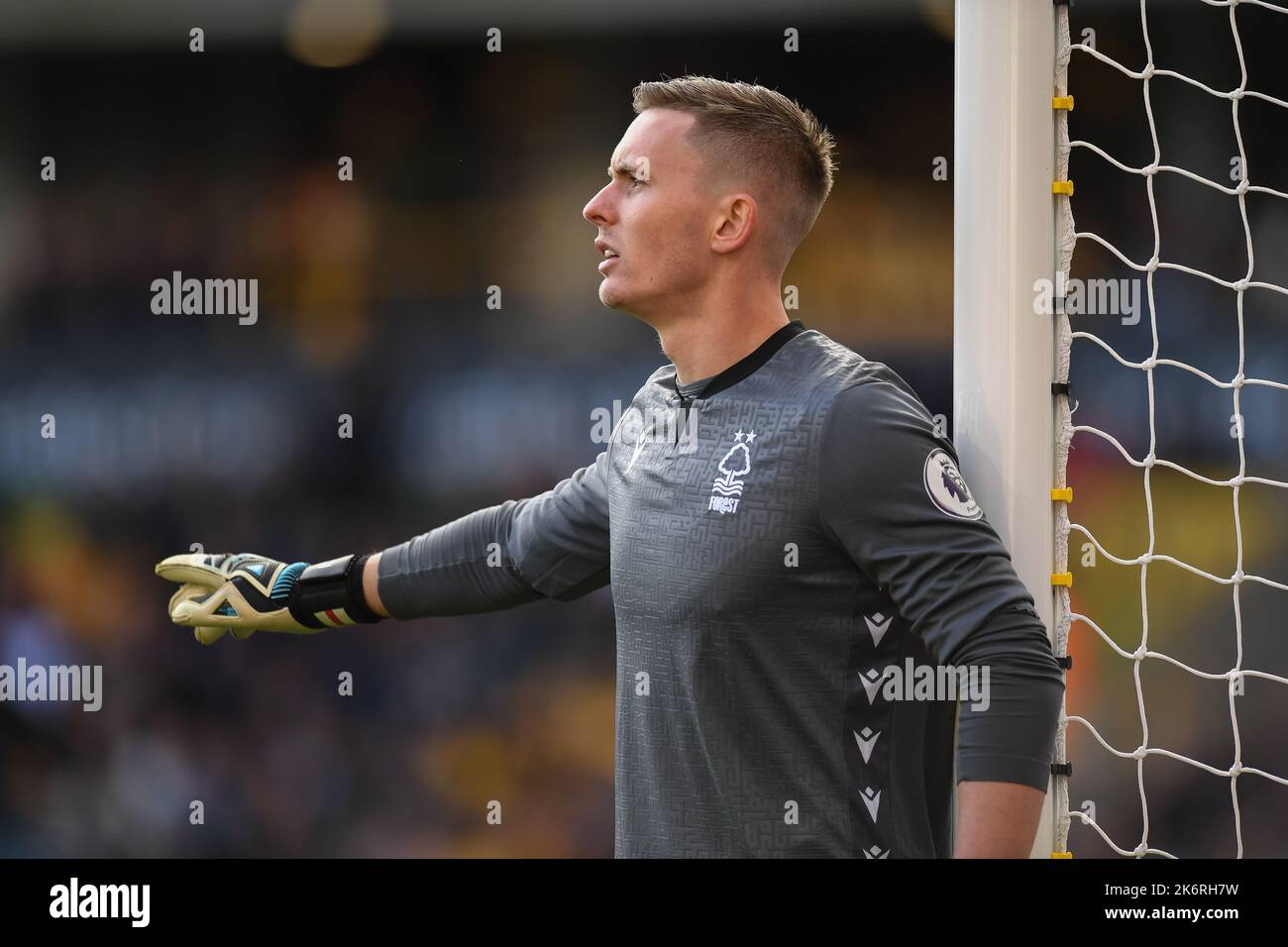 Wolverhampton, Großbritannien. 15. Oktober 2022. Dean Henderson #1 von Nottingham Forest während des Premier League-Spiels Wolverhampton Wanderers gegen Nottingham Forest in Molineux, Wolverhampton, Großbritannien, 15.. Oktober 2022 (Foto von Mike Jones/News Images) in Wolverhampton, Großbritannien am 10/15/2022. (Foto von Mike Jones/News Images/Sipa USA) Quelle: SIPA USA/Alamy Live News Stockfoto