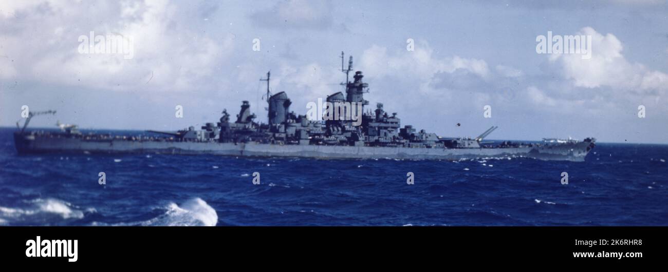 USS Missouri (BB-63) im Gange Stockfoto