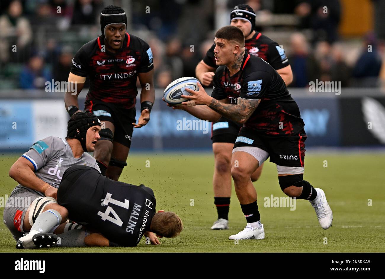 Barnett, Großbritannien. 15. Oktober 2022. Premiership Rugby. Saracens V Bath Rugby. StoneX Stadium. Barnett. Marco Riccioni (Saracens) während des Rugby-Spiels von Saracens V Bath Gallagher Premiership. Kredit: Sport In Bildern/Alamy Live Nachrichten Stockfoto
