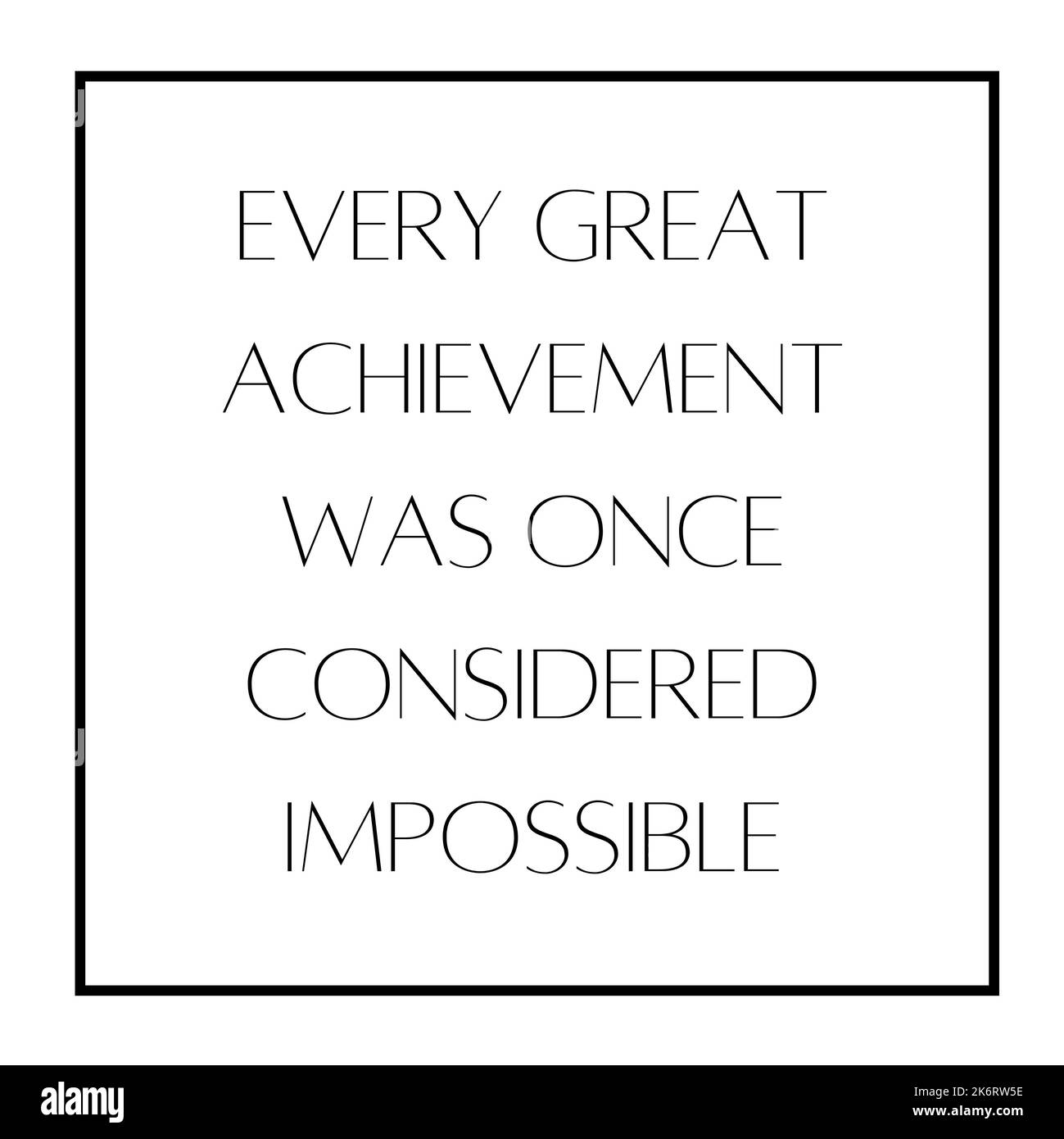 Motivationszitat Typografie Banner Design. Zitat Typografie für den Druck oder als Poster, Karte, Flyer oder T-Shirt Stockfoto