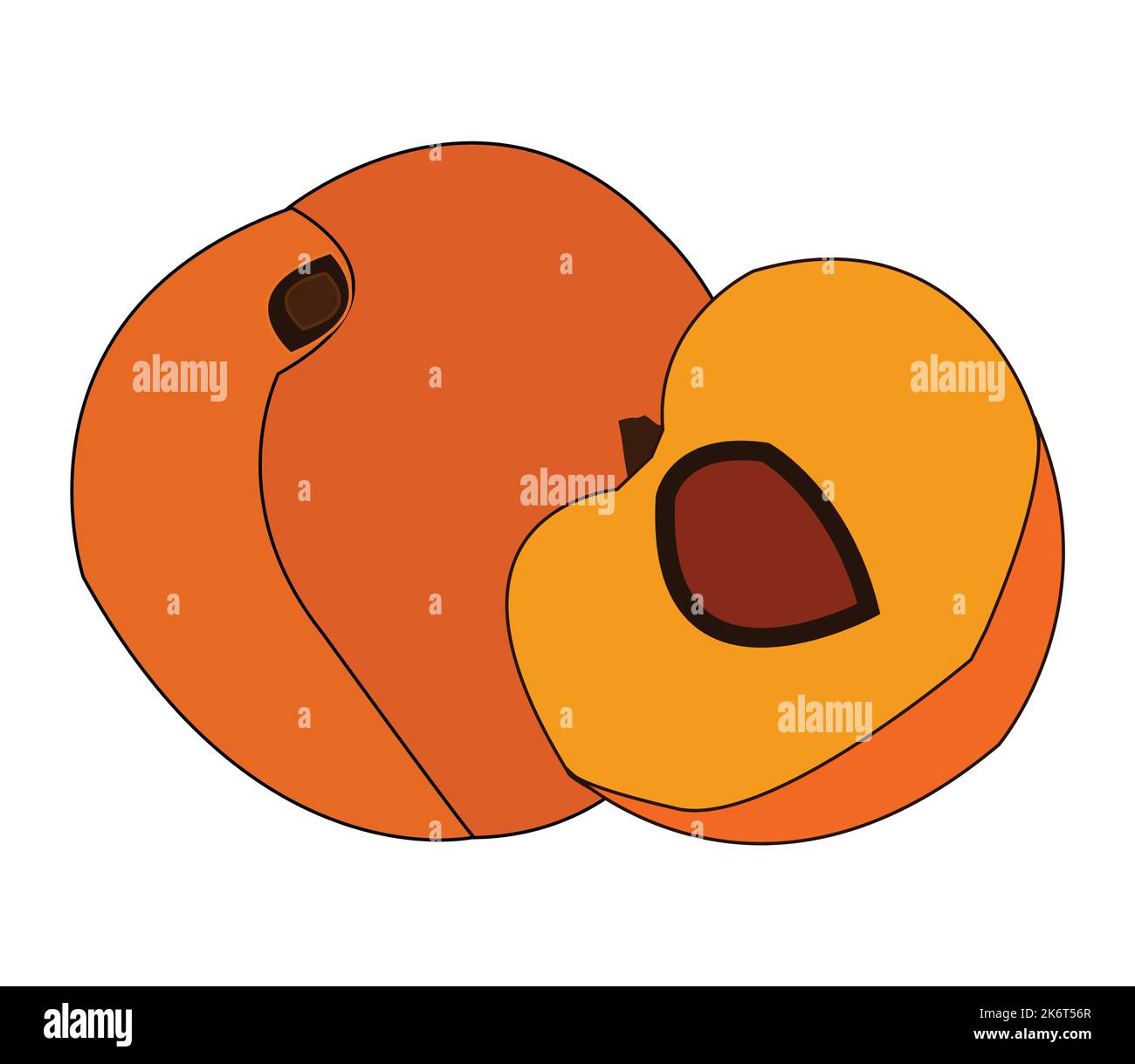 Farbenfrohes Pfirsich-Vektor-Design. Beste Grafik-Ressourcen Illustration. vektorgrafikdesign für Icons und Symbole sowie Logo-Gestaltung und Briefpapier Stock Vektor