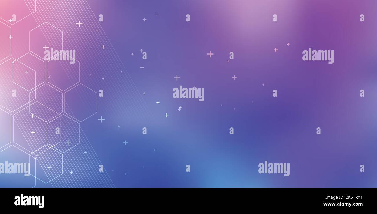 Blauer Vektorhintergrund mit Hexagon-Formen und parallelen Linien. Technologie, Wissenschaft, Kommunikation und Geschäftshintergrund. Stock Vektor