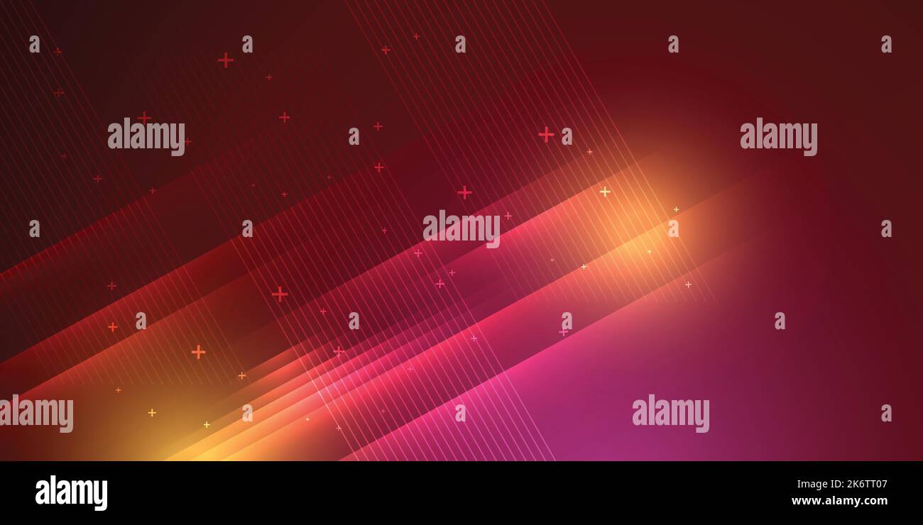 Roter Hintergrund in Vektorgrafik mit Glanz und Bewegung, mit parallelen Linien, helle geometrische Form. Stock Vektor