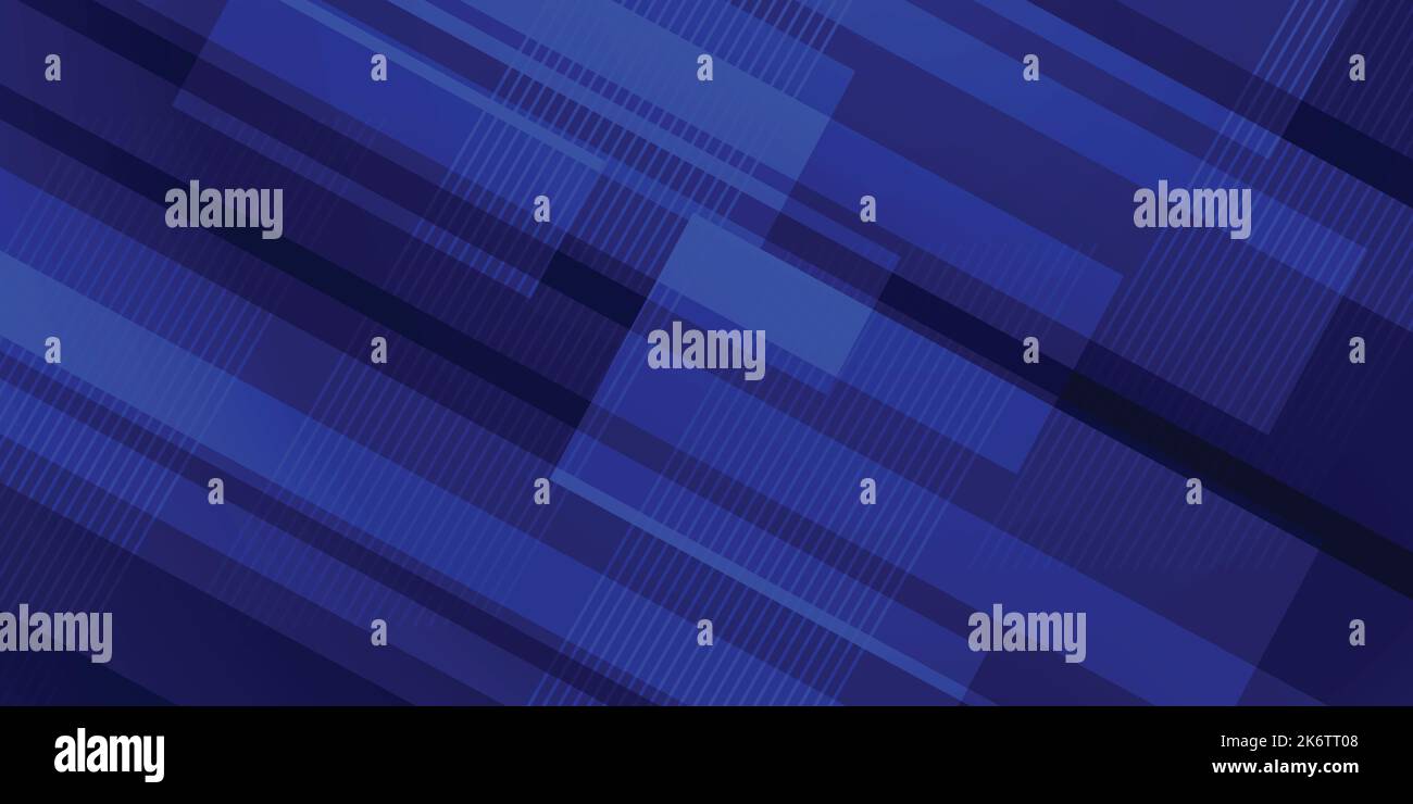 Blauer Hintergrund in Vektorgrafik mit geometrischen Formen und Linien parallel. Stock Vektor