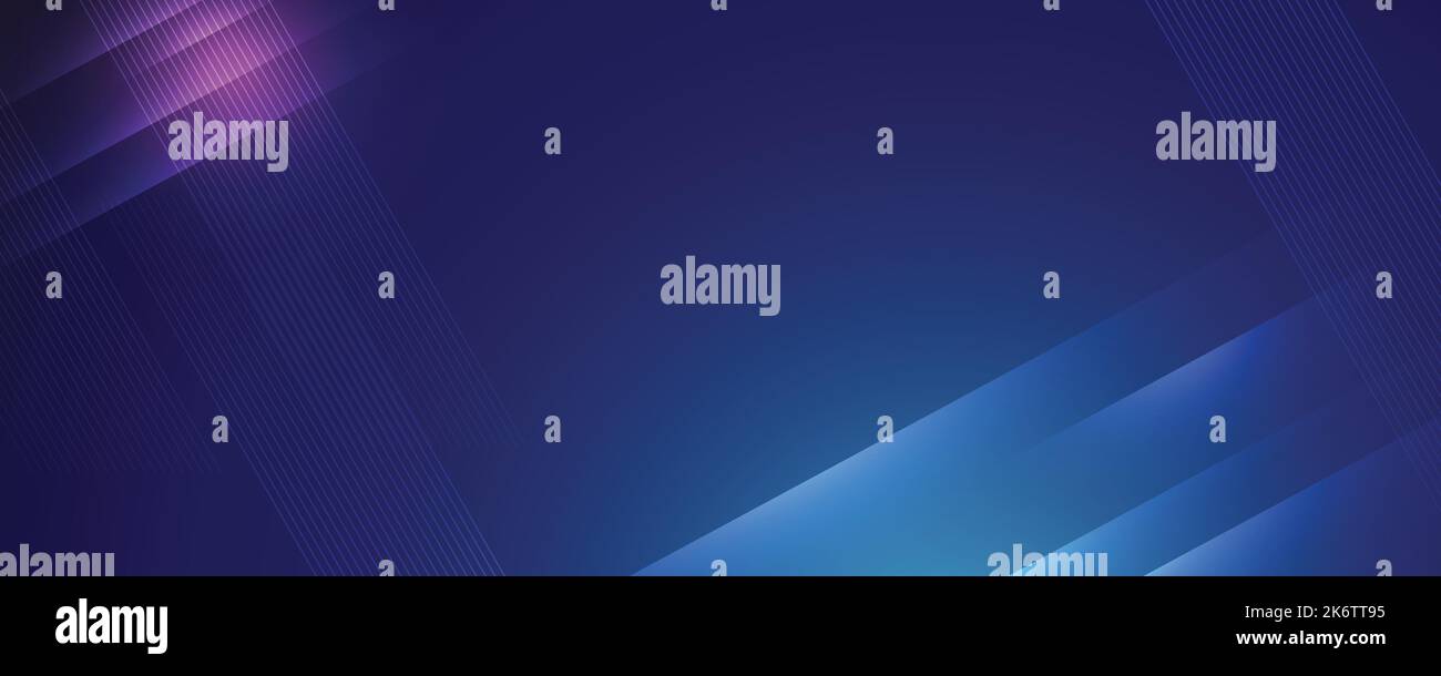 Abstrakter moderner blauer Hintergrund mit hellen Elementen, parallelen Linien und geometrischer Form in Vektorgrafik. Stock Vektor