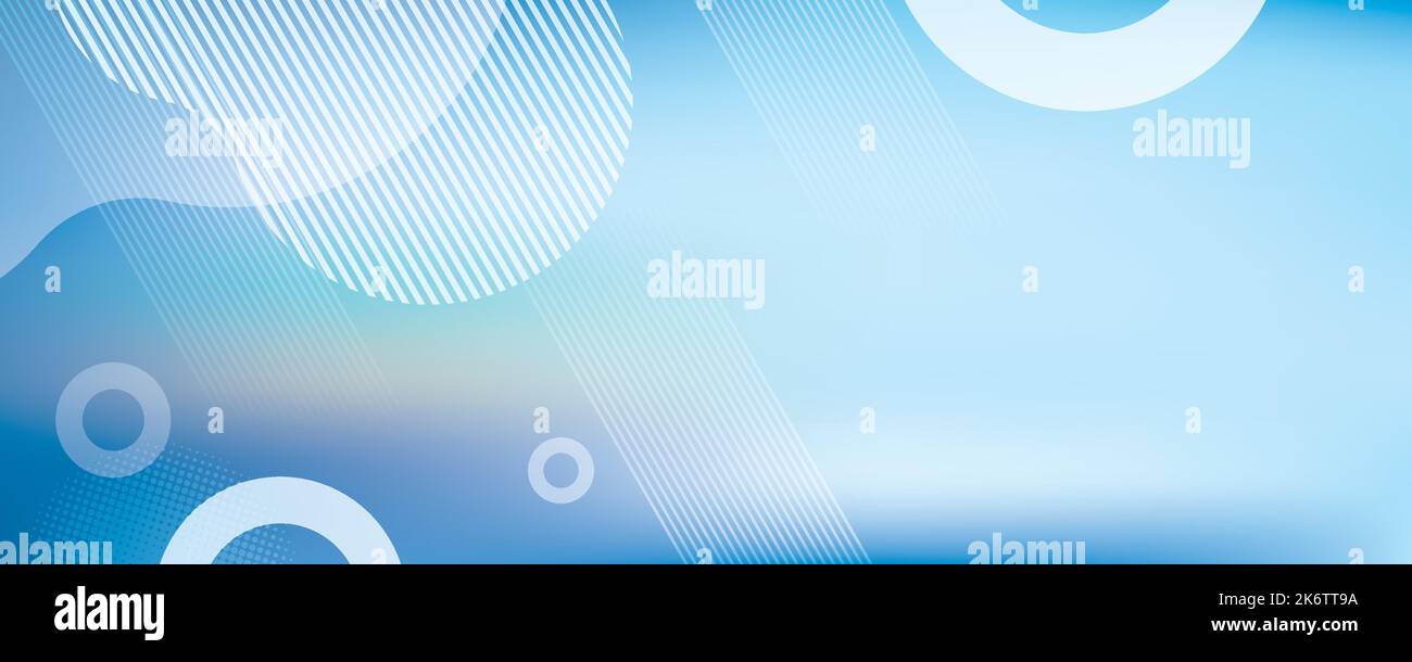 Blauer moderner Hintergrund in Vektorgrafik mit Glanz und Bewegung, mit parallelen Linien, heller geometrischer Form, Kreisen und Halbtonmuster. Stock Vektor