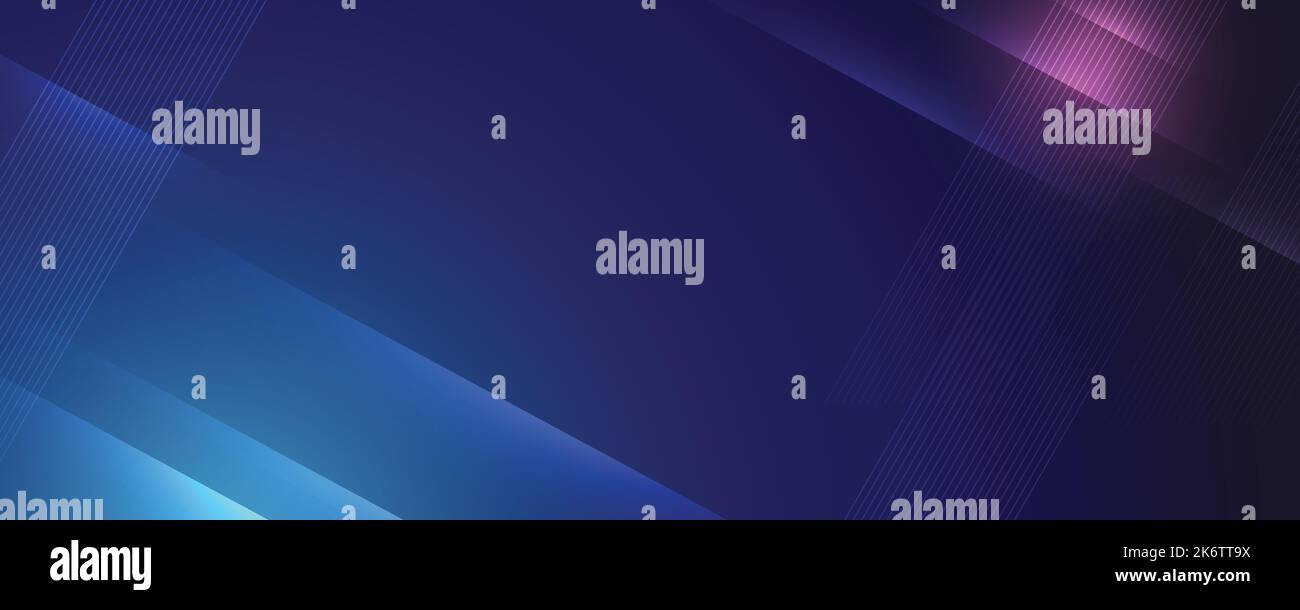 Abstrakter moderner blauer Hintergrund mit hellen Elementen, parallelen Linien und geometrischer Form in Vektorgrafik. Stock Vektor