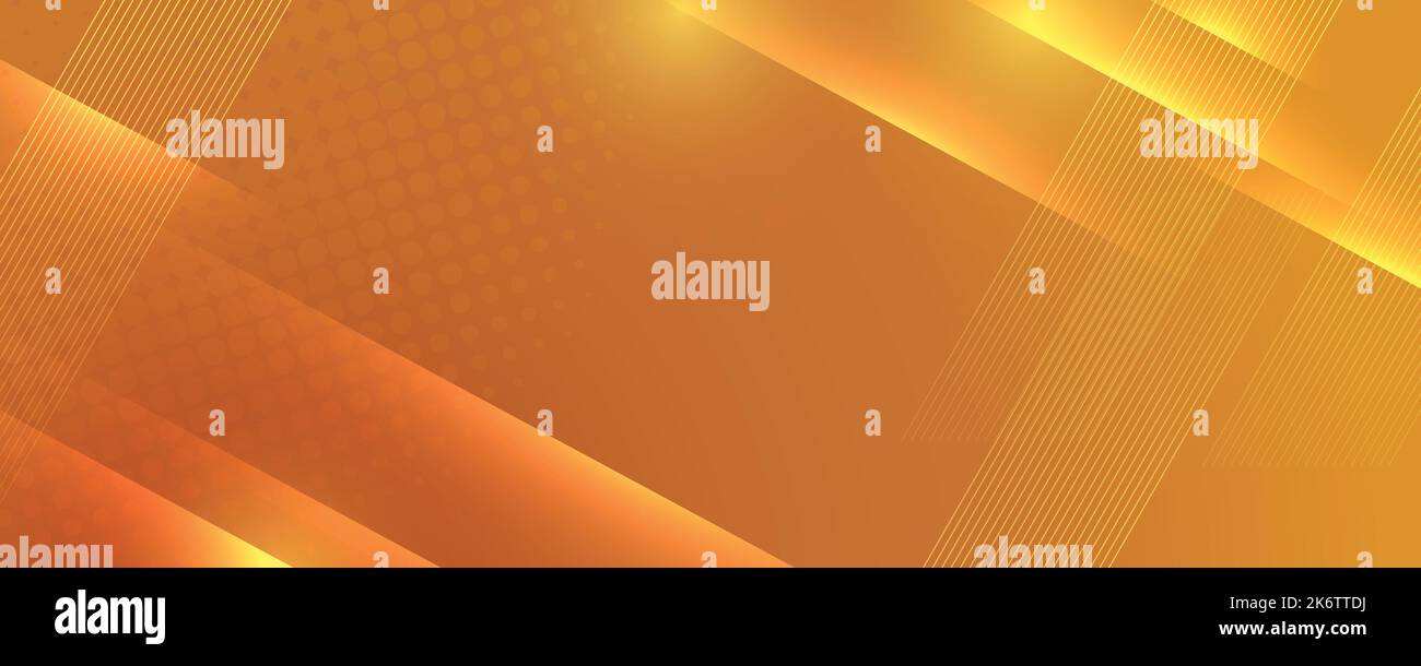 Abstrakter, moderner gelber Hintergrund mit hellen Elementen, parallelen Linien und geometrischer Form in Vektorgrafik. Stock Vektor