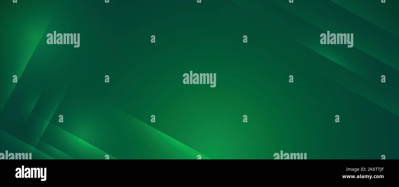 Abstrakter moderner grüner Hintergrund mit hellen Elementen, parallelen Linien und geometrischer Form in Vektorgrafik. Stock Vektor