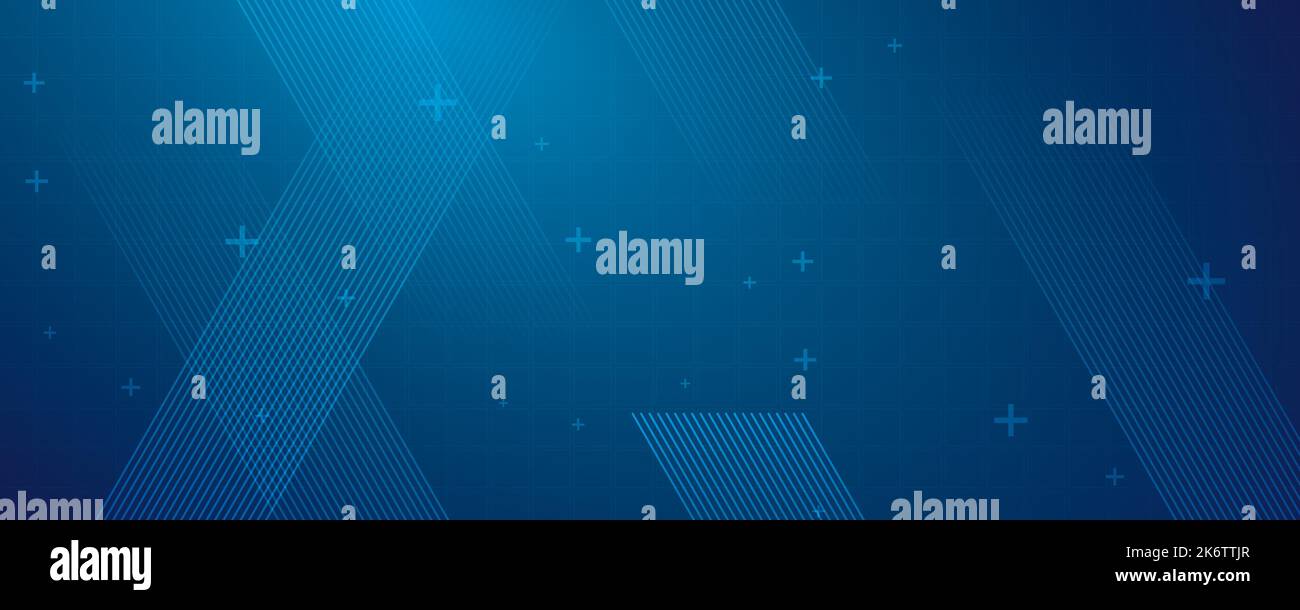 Blauer Hintergrund in Vektorgrafik mit Glanz und Bewegung, heller geometrischer Form und parallelen Linien. Stock Vektor