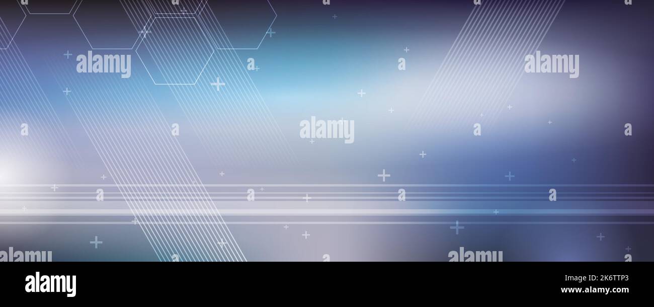 Violetter Hintergrund in Vektorgrafik mit Glanz und Bewegung, heller geometrischer Form, Sechsecken und parallelen Linien. Stock Vektor