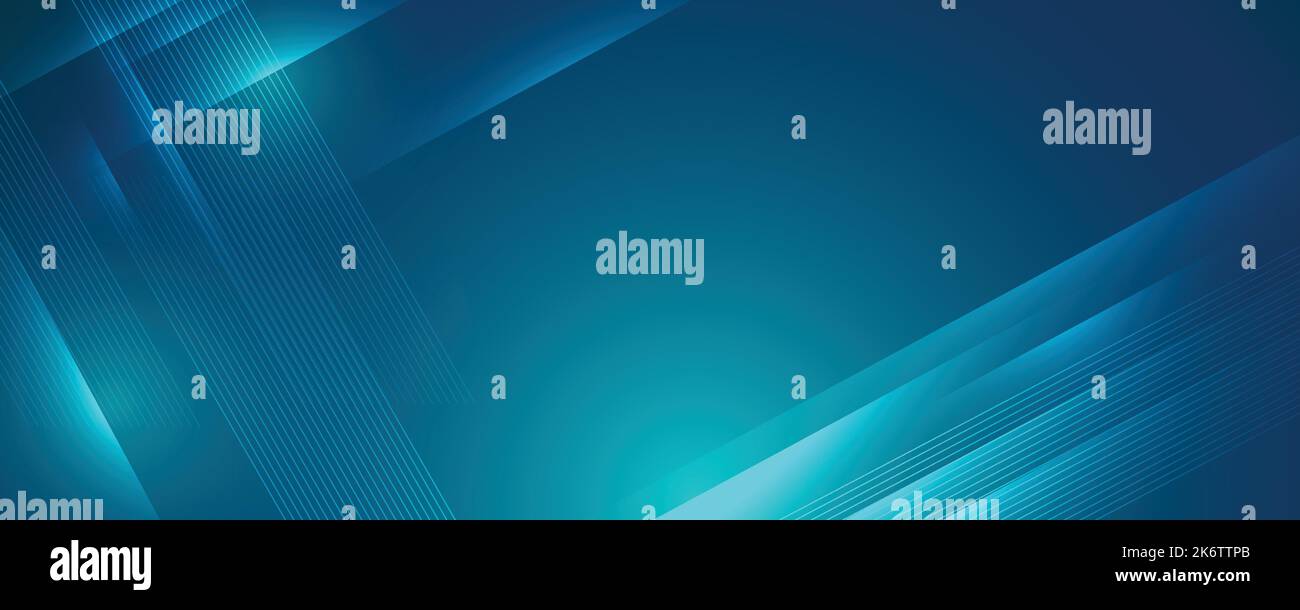 Abstrakter moderner blauer Hintergrund mit hellen Elementen, parallelen Linien und geometrischer Form in Vektorgrafik. Stock Vektor