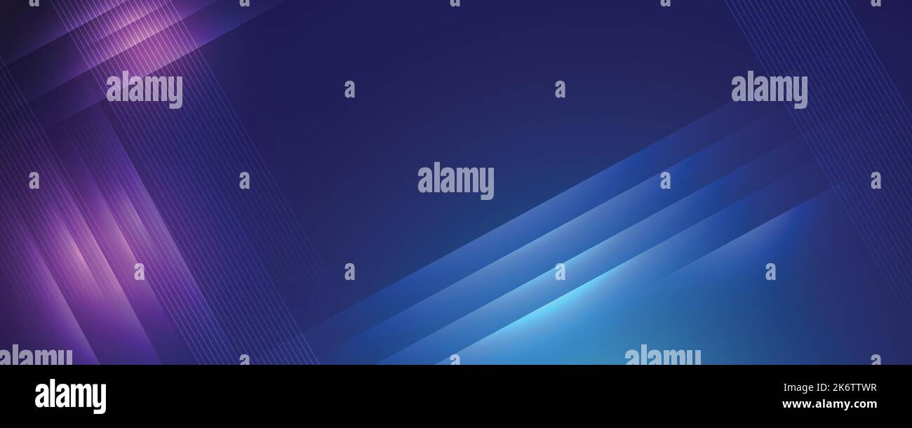 Abstrakter moderner blauer Hintergrund mit hellen Elementen, parallelen Linien und geometrischer Form in Vektorgrafik. Stock Vektor