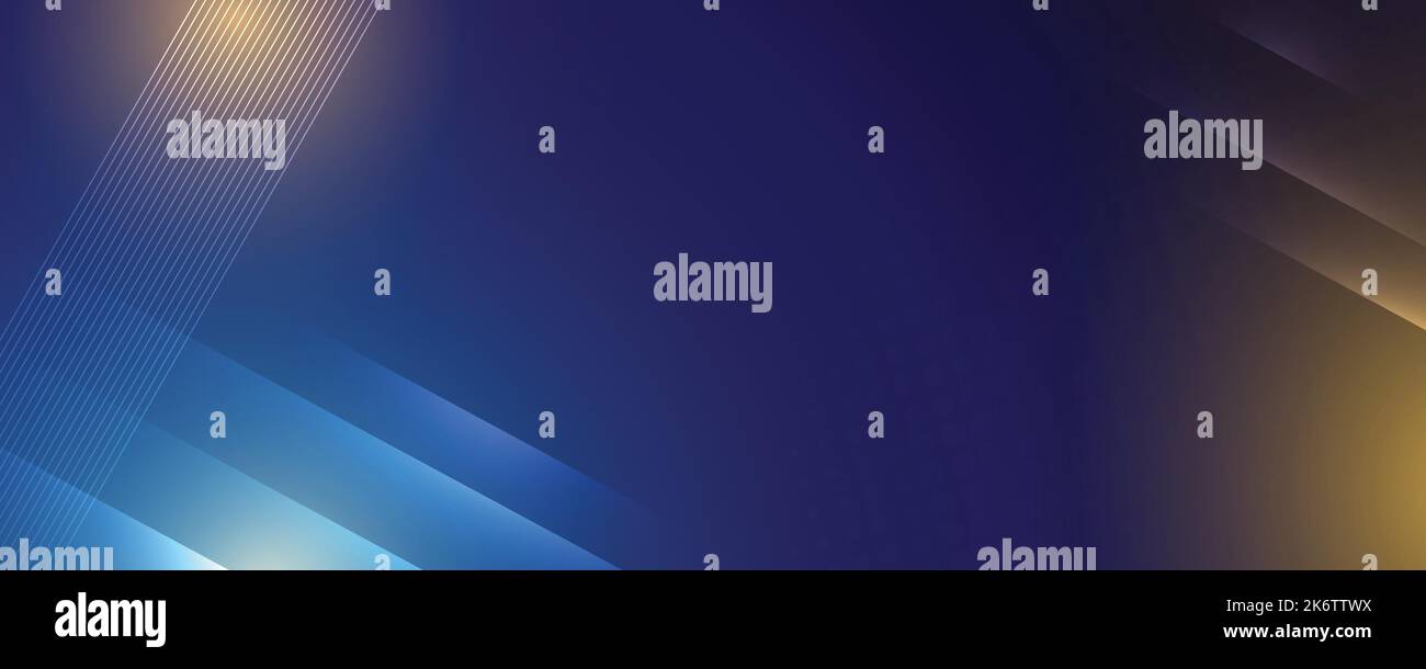 Abstrakter moderner blauer Hintergrund mit hellen Elementen, parallelen Linien und geometrischer Form in Vektorgrafik. Stock Vektor