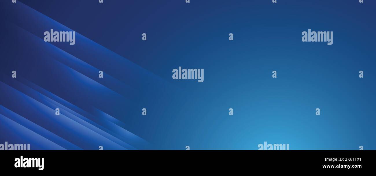 Abstrakter moderner blauer Hintergrund mit hellen Elementen, parallelen Linien und geometrischer Form in Vektorgrafik. Stock Vektor