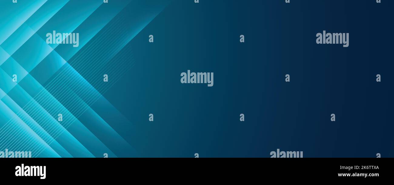 Abstrakter moderner blauer Hintergrund mit hellen Elementen, parallelen Linien und geometrischer Form in Vektorgrafik. Stock Vektor