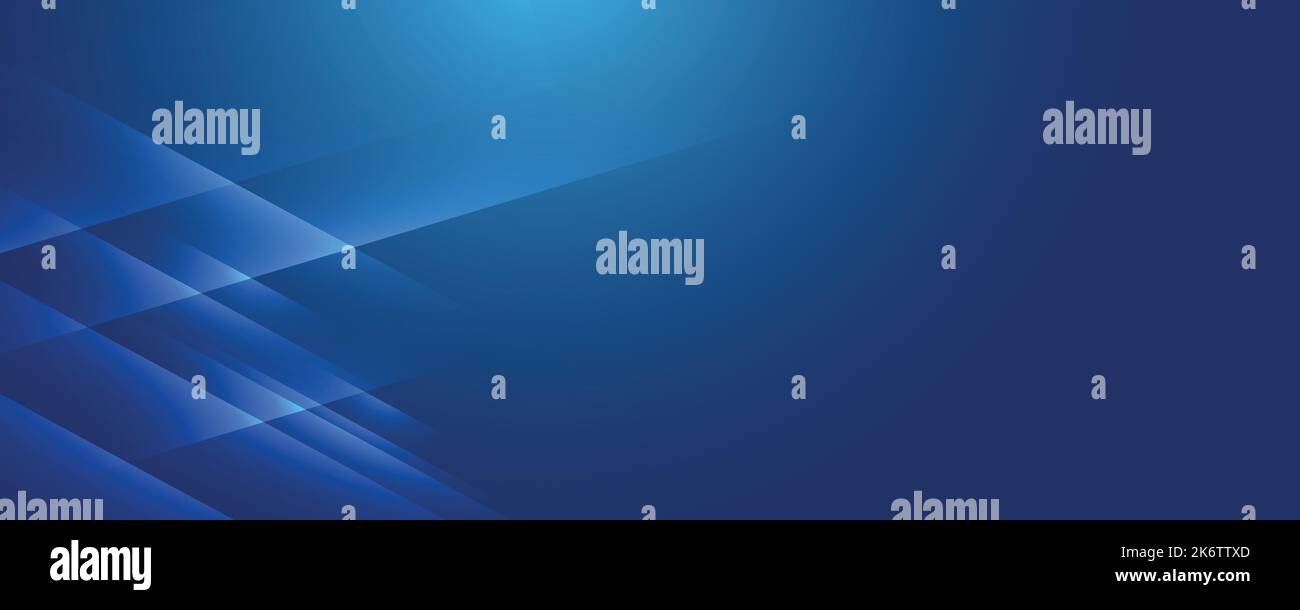 Abstrakter moderner blauer Hintergrund mit hellen Elementen, parallelen Linien und geometrischer Form in Vektorgrafik. Stock Vektor