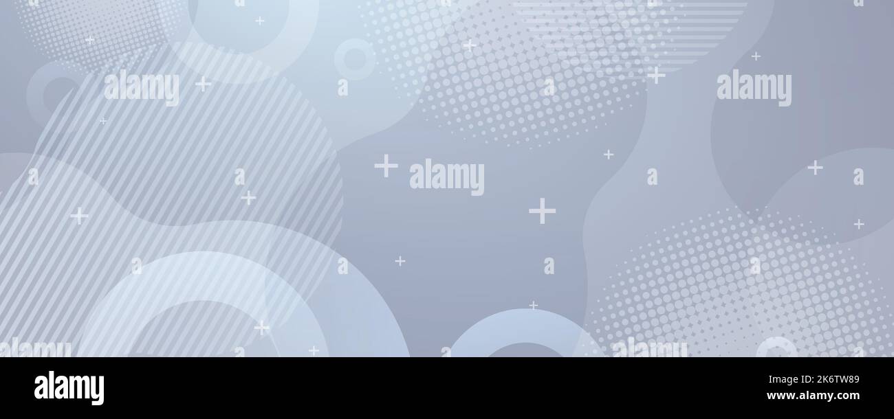 Blauer moderner Hintergrund in Vektorgrafik mit Glanz und Bewegung, mit parallelen Linien, heller geometrischer Form, Kreisen und Halbtonmuster. Stock Vektor