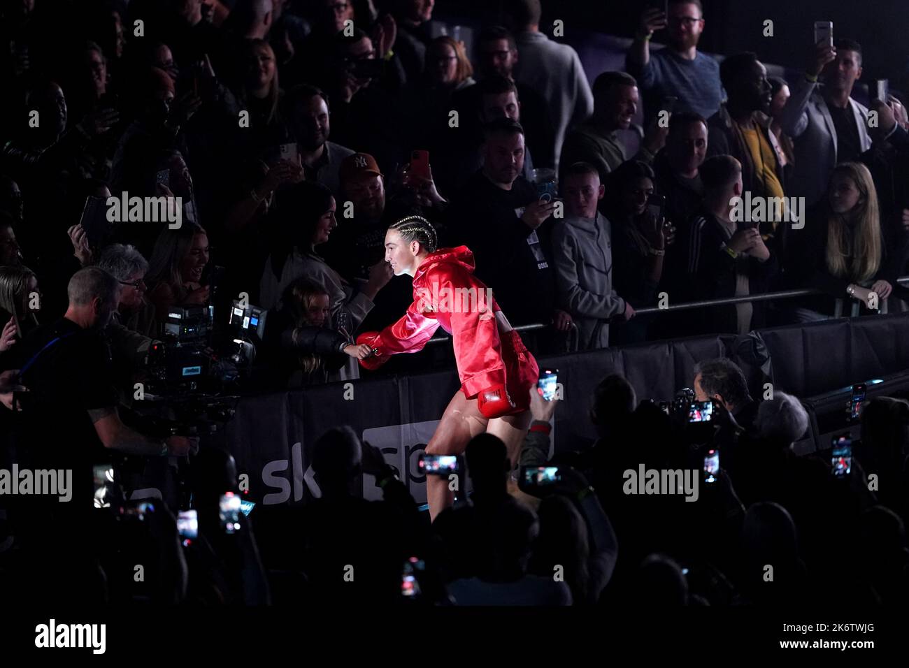 Mikaela Mayer vor ihrem Kampf am O2, London. Bilddatum: Samstag, 15. Oktober 2022. Stockfoto