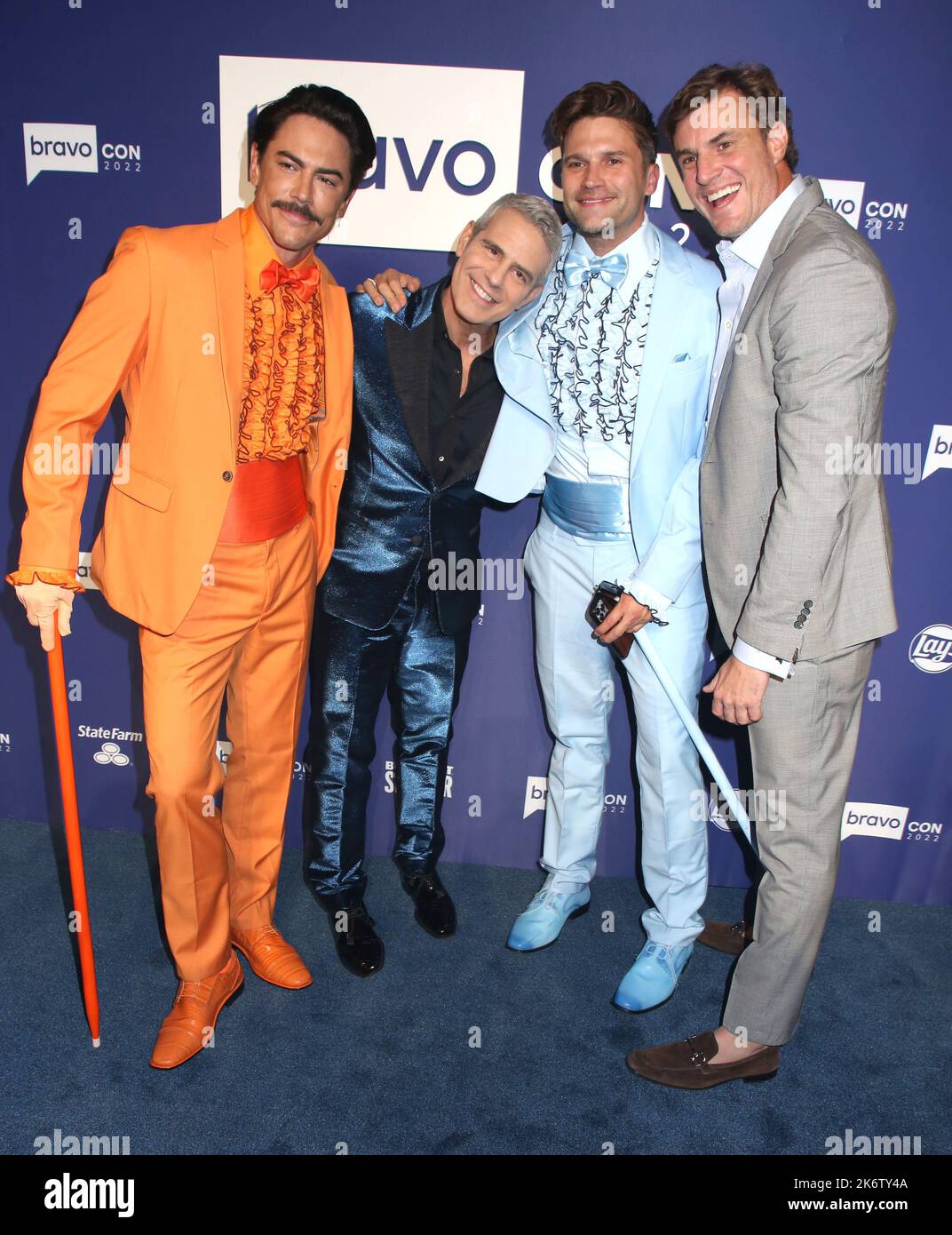New York, USA. 14. Oktober 2022. Tom Sandoval, Andy Cohen, Tom Schwartz und Shep Rose beim Besuch von Andy's Legends Ball Red Carpet auf der BravoCon, die am 14. Oktober 2022 im Manhattan Center in New York City, NY, stattfand ©Steven Bergman/AFF-USA.COM Credit: AFF/Alamy Live News Stockfoto