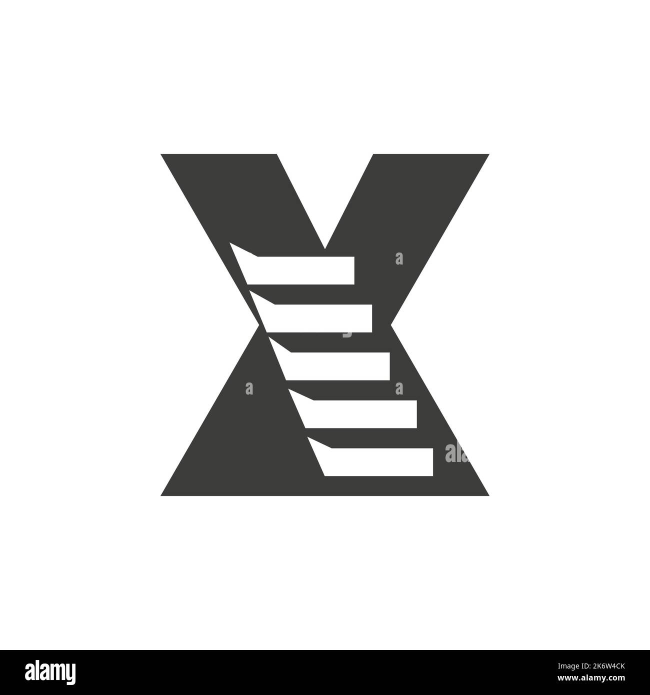 Anfangsbuchstabe X Stair Logo. Schritt Logo Symbol Alphabet Basierte Vektor-Vorlage Stock Vektor