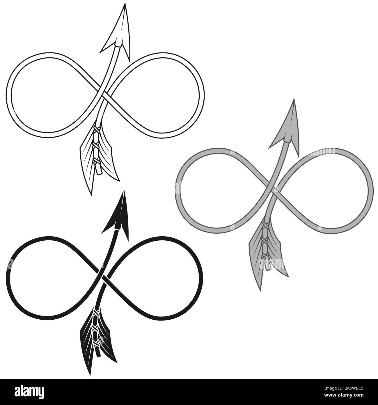 Vektor-Design von gebogenen Pfeil in Form des Unendlichkeits-Symbol Stock Vektor