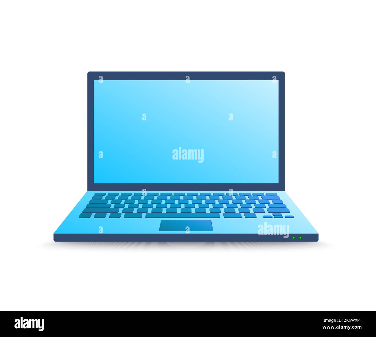 Realistisches Notebook in blauer Farbverlaufsfarbe Stock Vektor