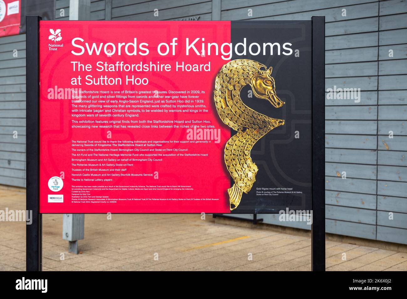 Schwerter of Kingdoms, The Staffordshire Hoard Anglo-Saxon Exhibition, Sutton Hoo, Suffolk, England, Großbritannien Stockfoto