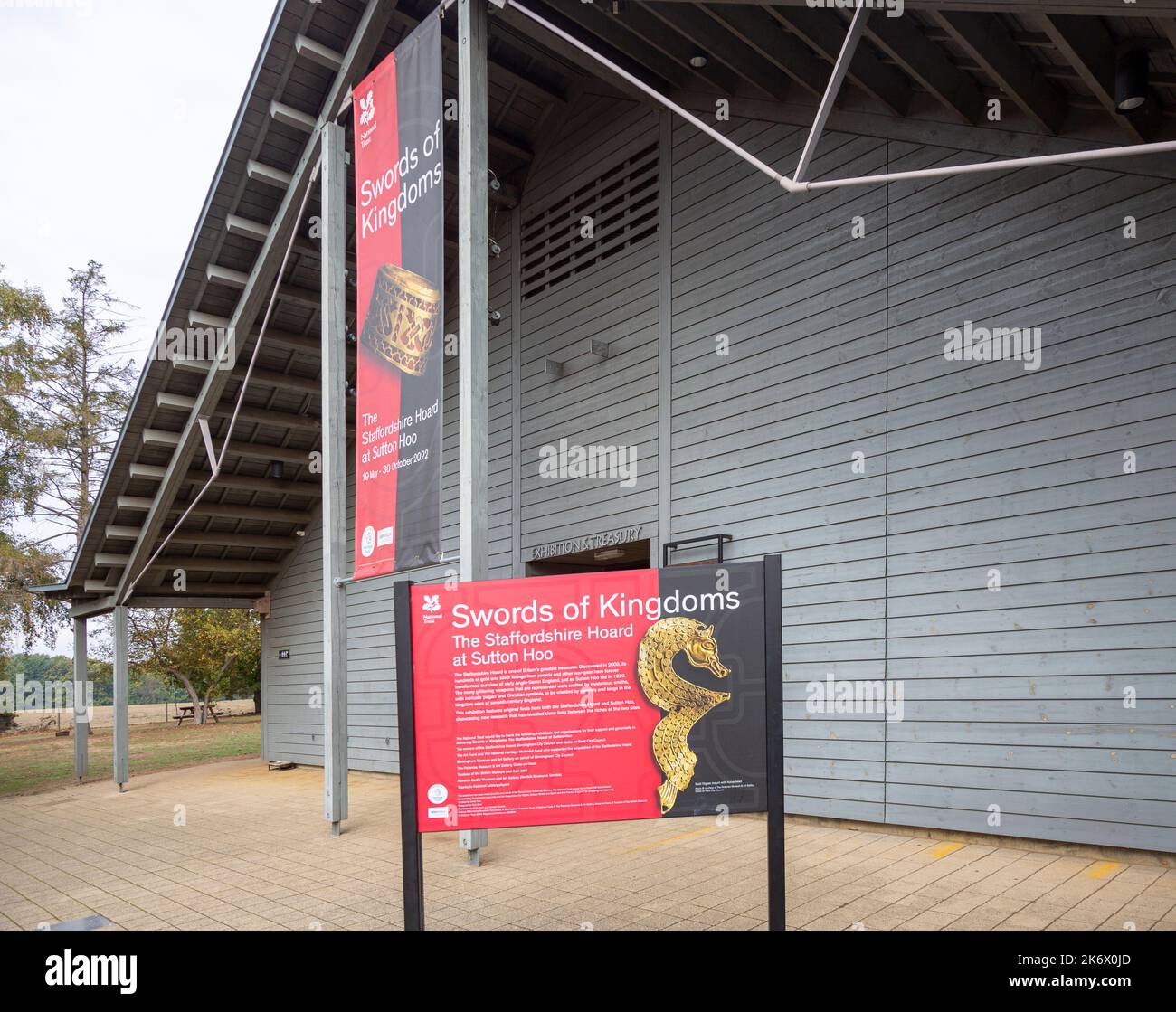 Schwerter of Kingdoms, The Staffordshire Hoard Anglo-Saxon Exhibition, Sutton Hoo, Suffolk, England, Großbritannien Stockfoto