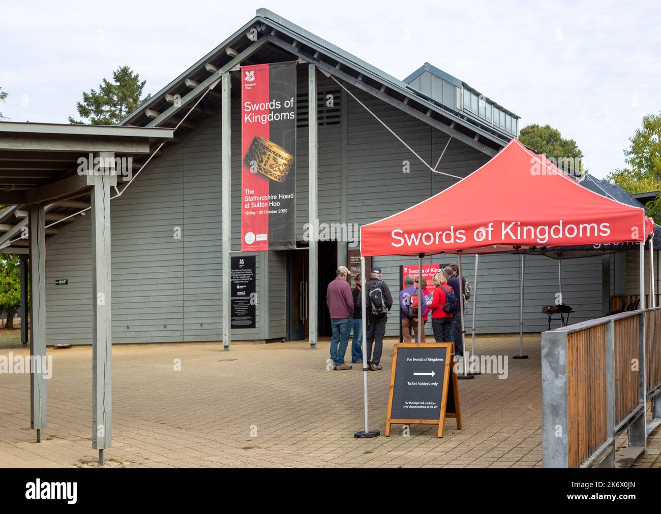 Schwerter of Kingdoms, The Staffordshire Hoard Anglo-Saxon Exhibition, Sutton Hoo, Suffolk, England, Großbritannien Stockfoto