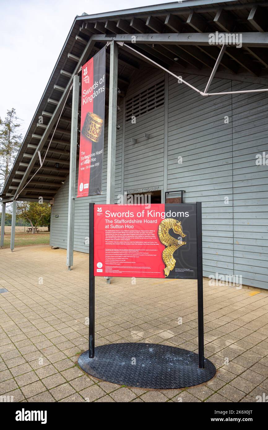 Schwerter of Kingdoms, The Staffordshire Hoard Anglo-Saxon Exhibition, Sutton Hoo, Suffolk, England, Großbritannien Stockfoto