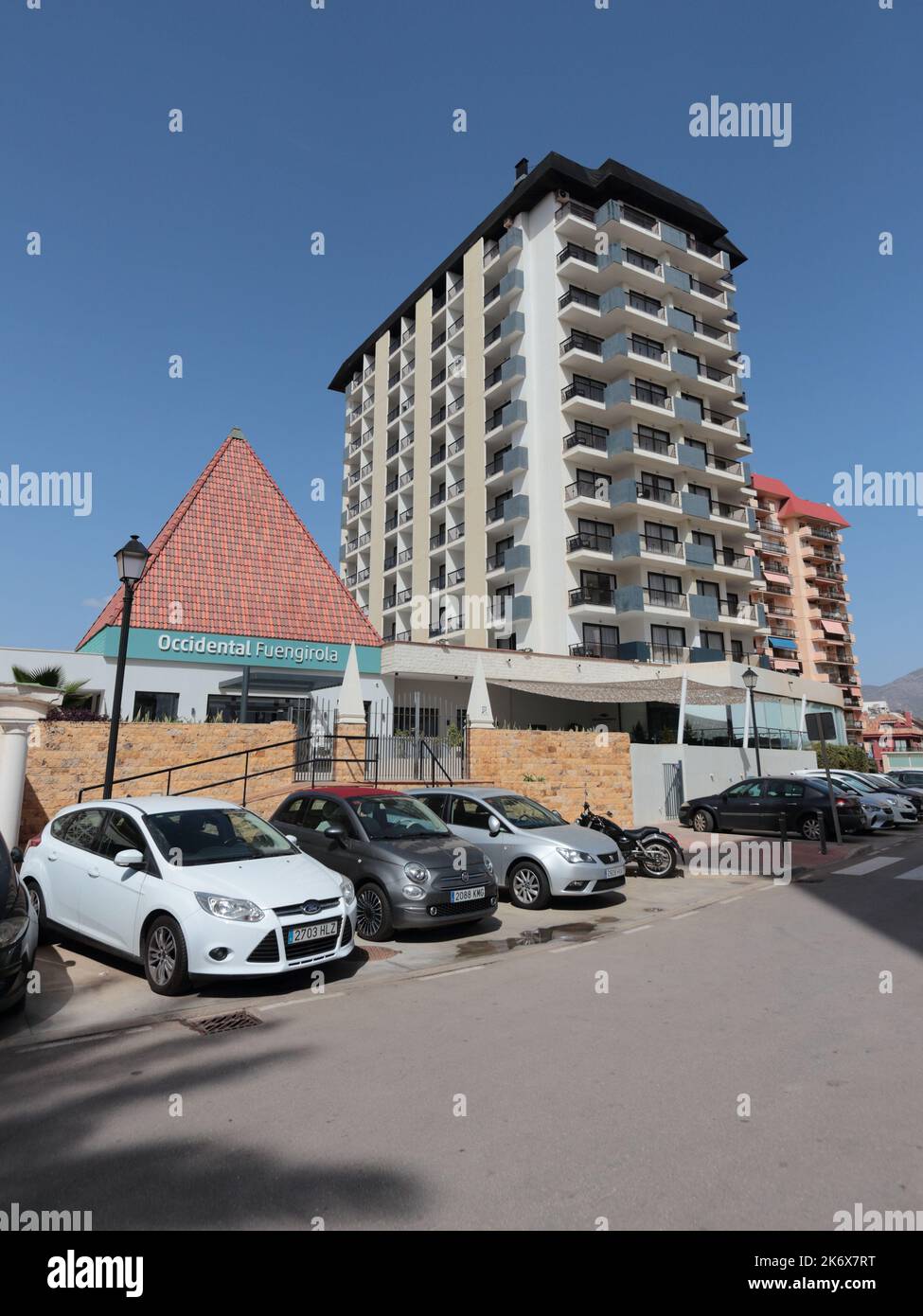 Oczidental Fuengirola. Barceló Hotelgruppe (ehemals Hotel Las Piramides). Provinz Málaga, Spanien. Stockfoto