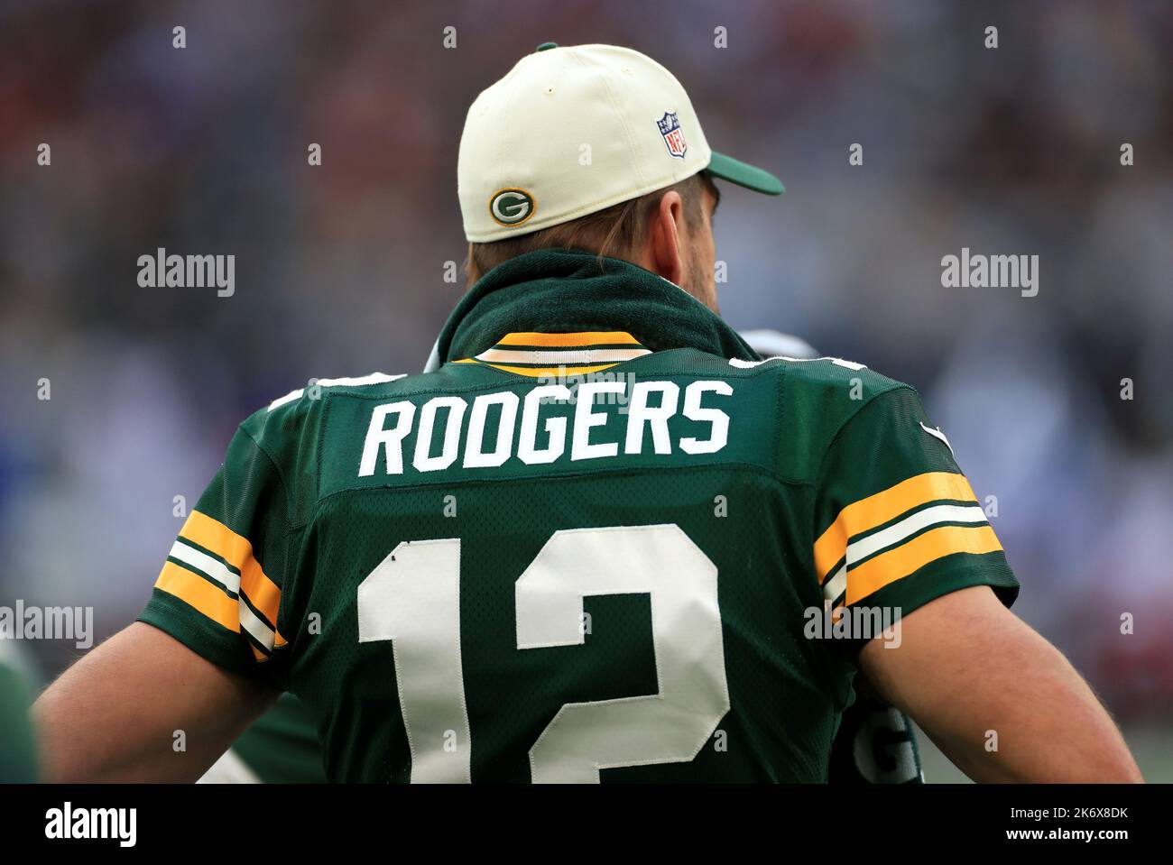 Aaron Rodgers von Green Bay Packers während des NFL International-Spiels im Tottenham Hotspur Stadium, London. Bilddatum: Sonntag, 9. Oktober 2022. Stockfoto