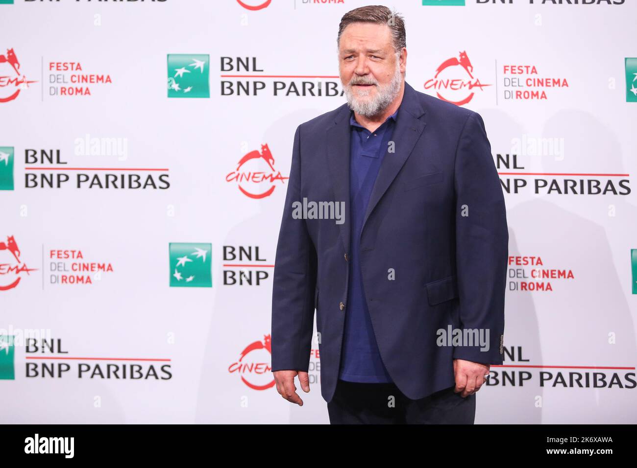 Rom, Italien. 16. Oktober 2022. Russell Crowe posiert während der „Poker Face“-Fotowand beim Rome Film Fest im Auditorium Parco della Musica. Kredit: SOPA Images Limited/Alamy Live Nachrichten Stockfoto