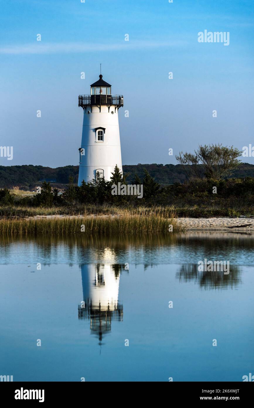 Malerischer Edgartown Leuchtturm. Stockfoto