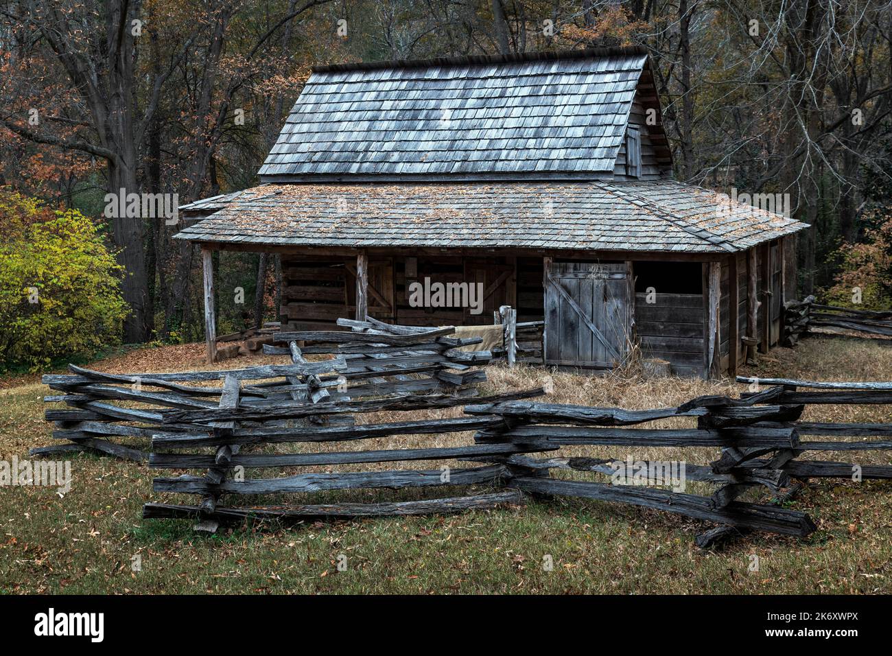 Historische backcountry Farm House, Gastonia, North Carolina, USA. Stockfoto
