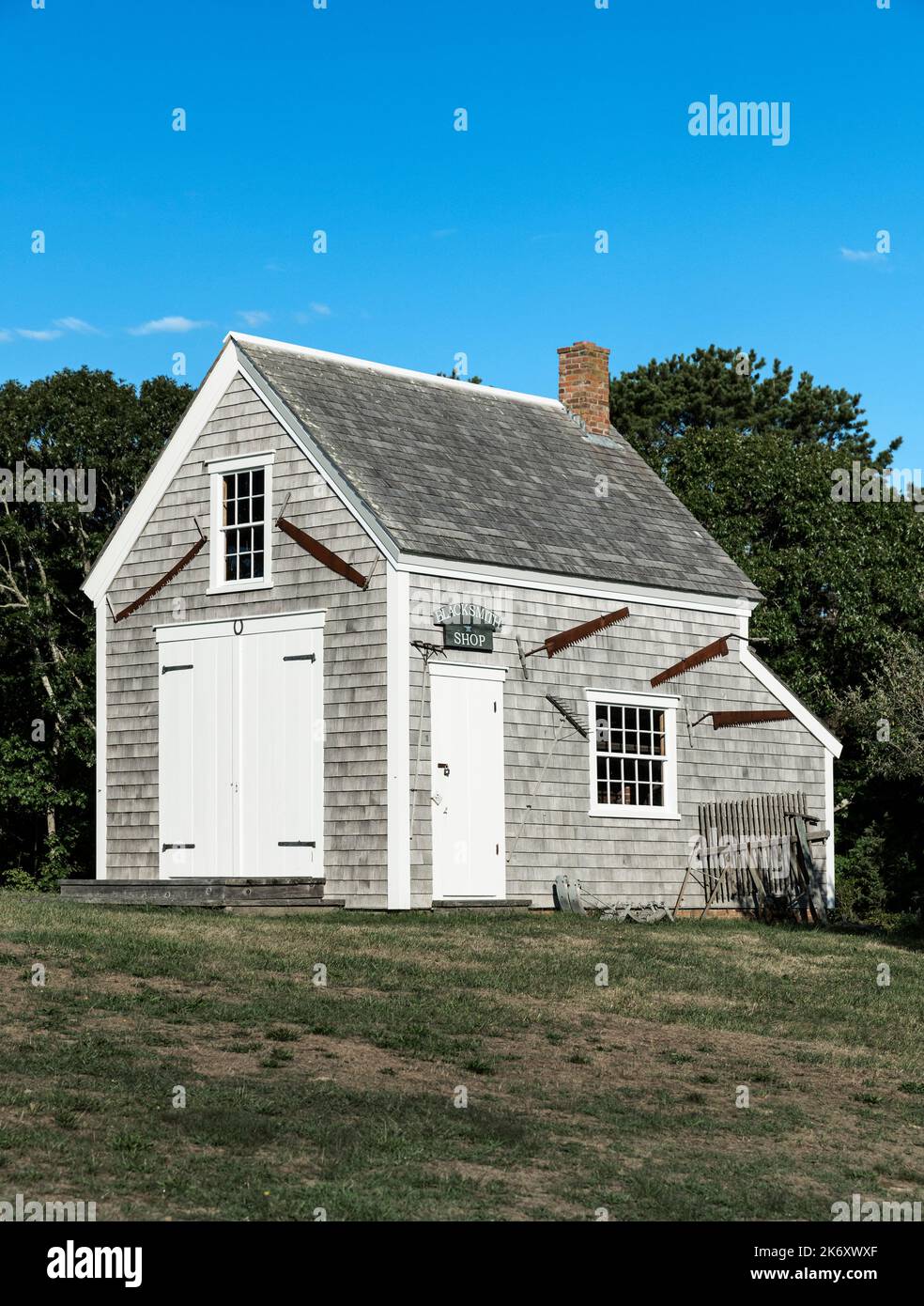 Historische Schmiede im Drummer Boy Park. Stockfoto