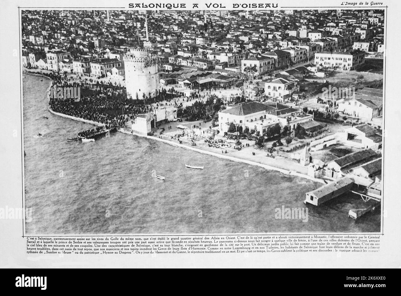 Salonique, Thessaloniki Bird Eye Ca 1916 Stockfoto