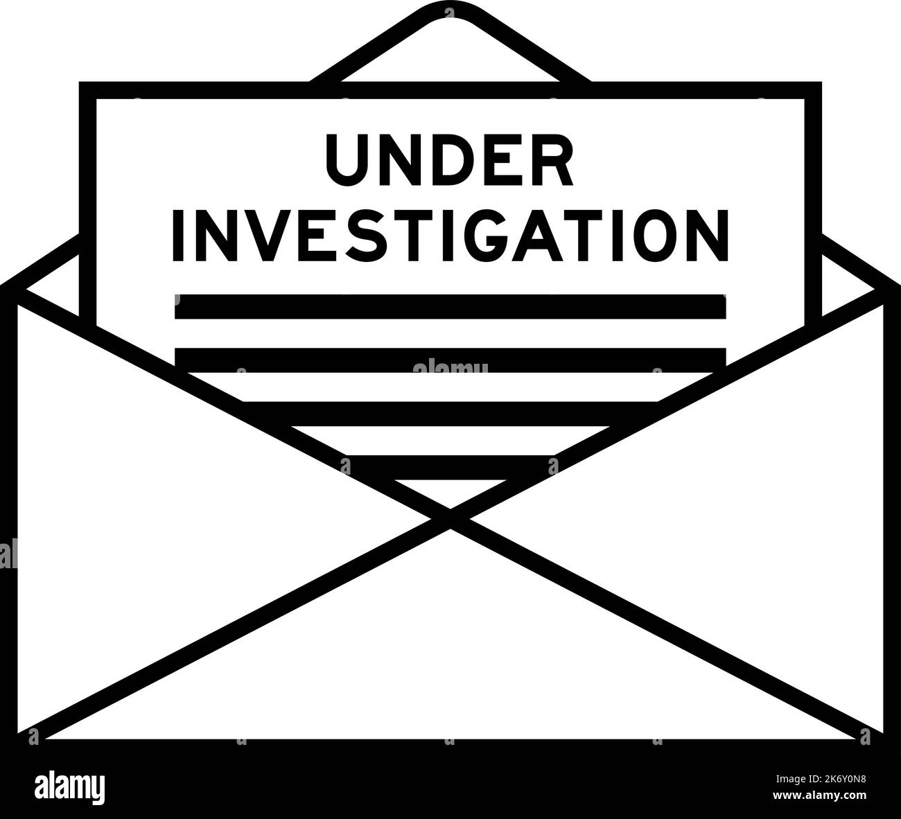 Briefumschlag und Briefzeichen mit dem zu untersuchenden Wort als