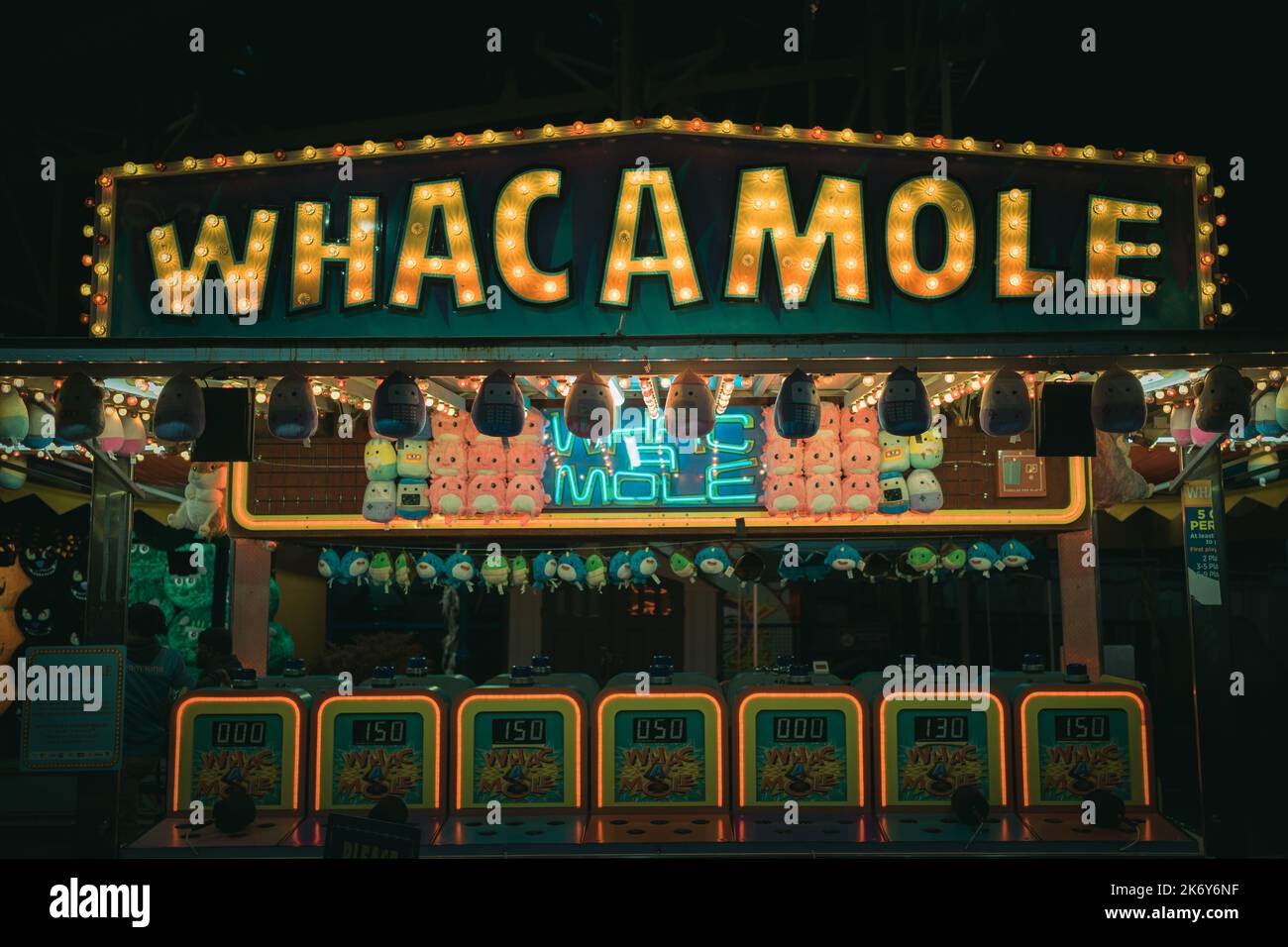 Whacamole-Schild am Luna Park, in Coney Island, Brooklyn, New York Stockfoto